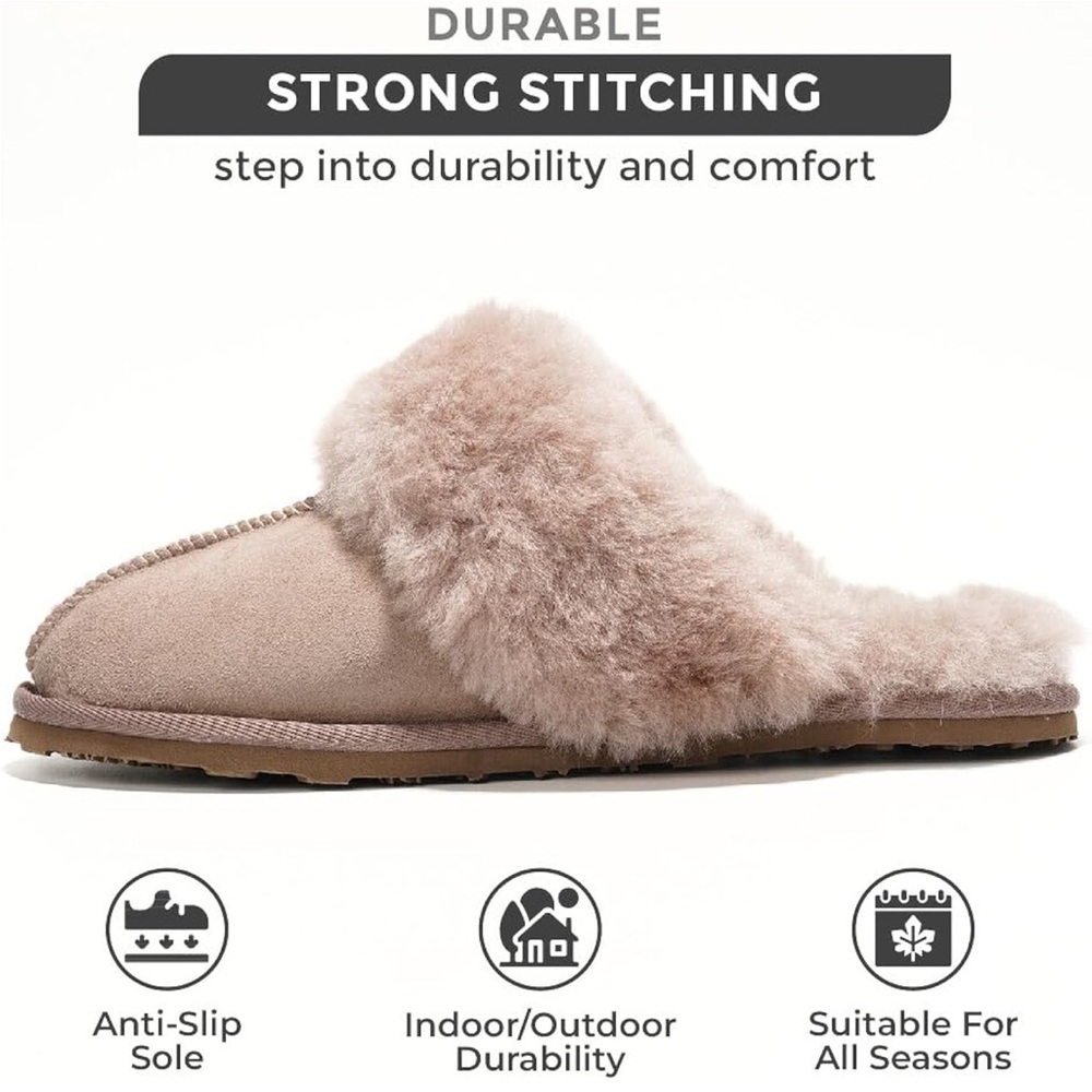 Cozy Fur-Lined Pale Pink Tan Slippers — 8 — Brand New UGG - Picture 4 of 4